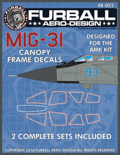 MiG-31 canopy frame decals 48-052